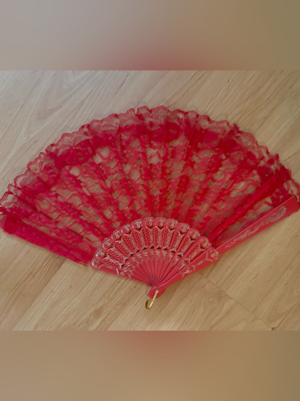 Beautiful Red Lace Fan